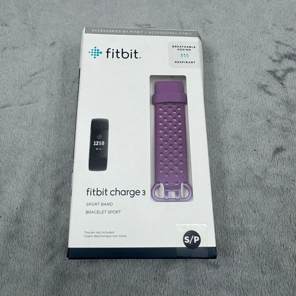 Fitbit Charge 3 Sport Band Purple‎ S/P Breathable Design Tracker Not Included